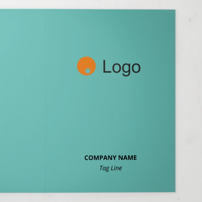 Simple Monochromatic Corporate Flat Tri-Fold Card (Cover)