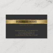 Simple Monochromatic With Gold Stripe Business Card (Back)