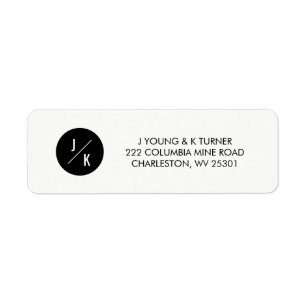 Simple monochrome circle return address labels