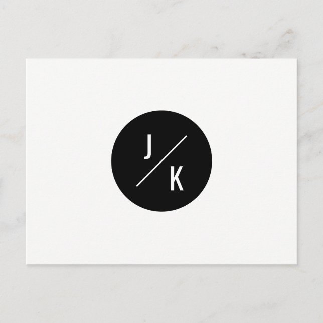 Simple monochrome circle save the date - postcard (Front)