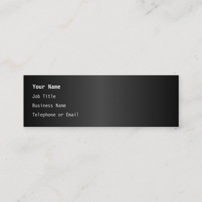 Simple Monochrome Design Mini Business Card (Front)