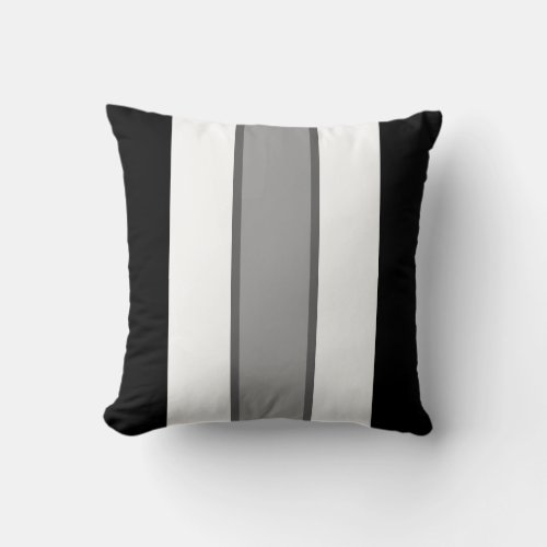 Simple Monochrome Stripe 16 Square Throw Pillow