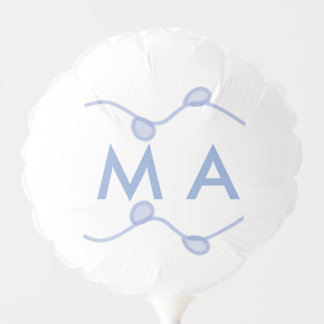 Simple monogram add your name letter blue leaf balloon