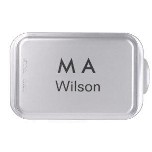 Simple monogram add your name letter man minimal cake pan