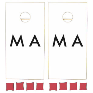 Simple monogram add your name letter man minimal cornhole set