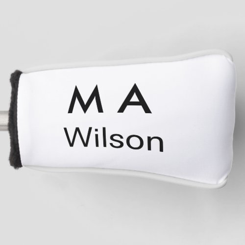 Simple monogram add your name letter man minimal   golf head cover