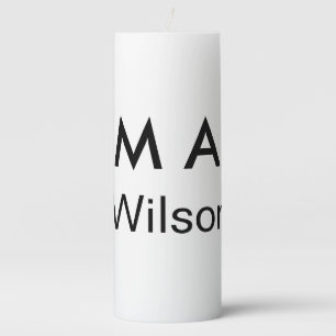 Simple monogram add your name letter man minimal pillar candle