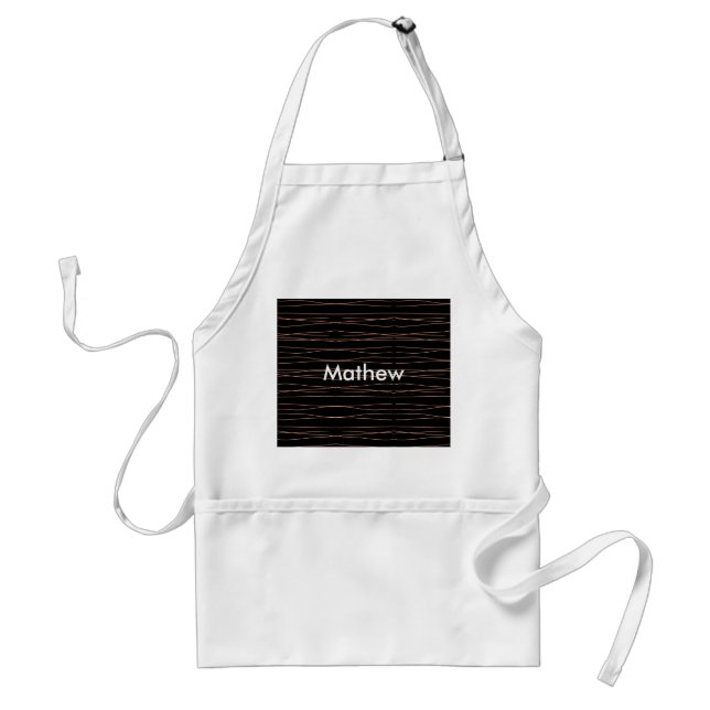 Simple monogram add your name letter man minimal t adult apron (Front)