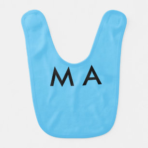 Simple monogram add your name letter man minimal t baby bib