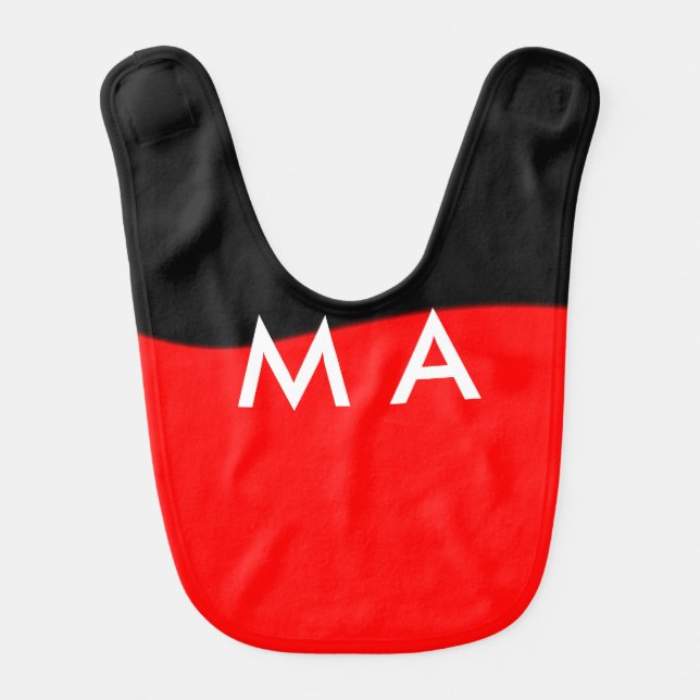 Simple monogram add your name letter man minimal t baby bib (Front)