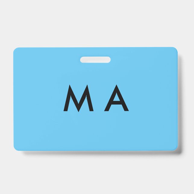 Simple monogram add your name letter man minimal t badge (Front)