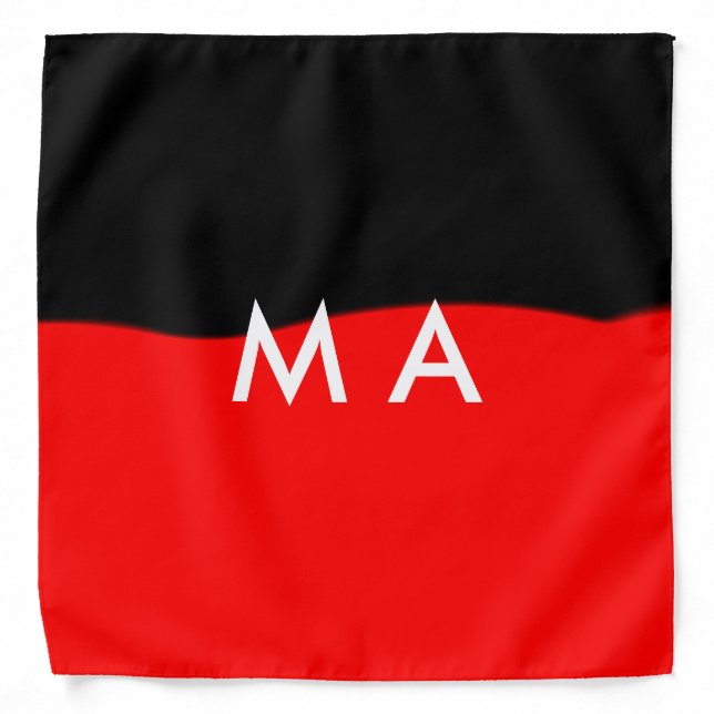 Simple monogram add your name letter man minimal t bandana (Front)