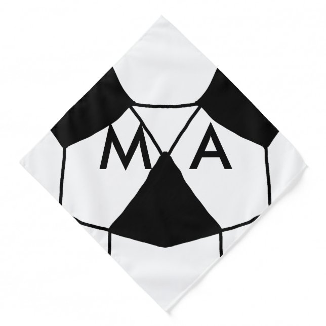 Simple monogram add your name letter man minimal t bandana (Front)