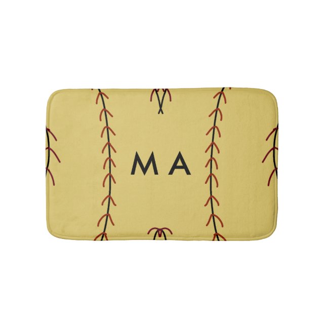 Simple monogram add your name letter man minimal t bath mat (Front)