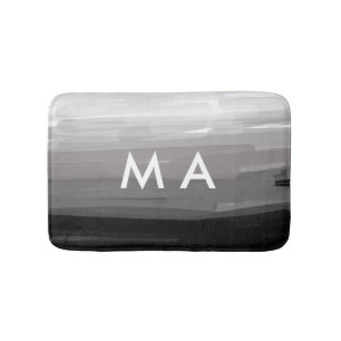 Simple monogram add your name letter man minimal t bath mat