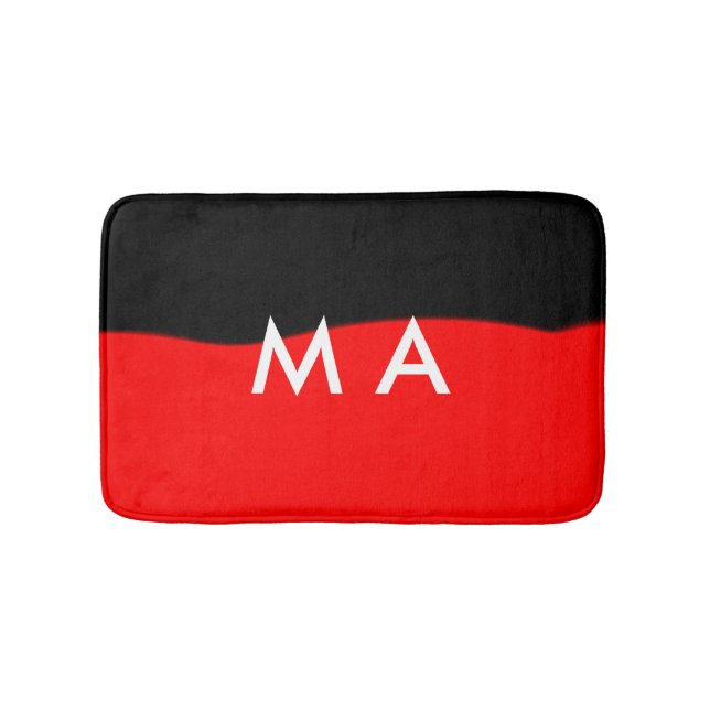Simple monogram add your name letter man minimal t bath mat (Front)