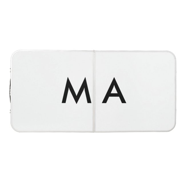 Simple monogram add your name letter man minimal t beer pong table (Top)
