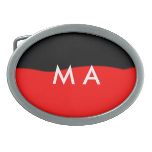 Simple monogram add your name letter man minimal t belt buckle