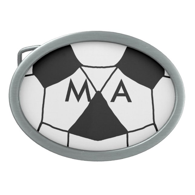 Simple monogram add your name letter man minimal t belt buckle (Front)