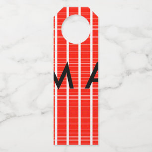 Simple monogram add your name letter man minimal t bottle hanger tag