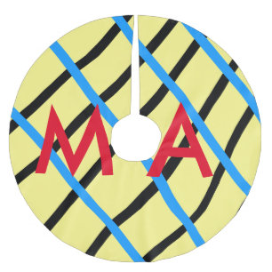 Simple monogram add your name letter man minimal t brushed polyester tree skirt