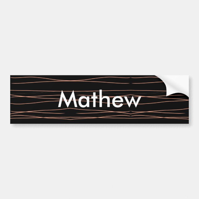 Simple monogram add your name letter man minimal t bumper sticker (Front)