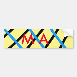 Simple monogram add your name letter man minimal t bumper sticker