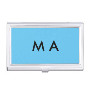 Simple monogram add your name letter man minimal t business card case