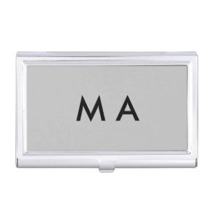 Simple monogram add your name letter man minimal t business card case