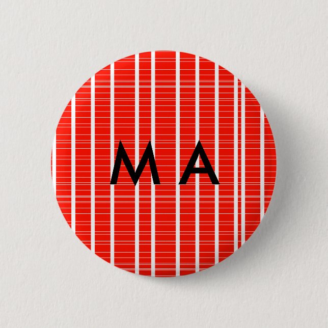 Simple monogram add your name letter man minimal t button (Front)