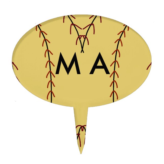 Simple monogram add your name letter man minimal t cake topper (Front)