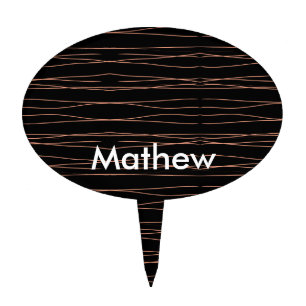 Simple monogram add your name letter man minimal t cake topper