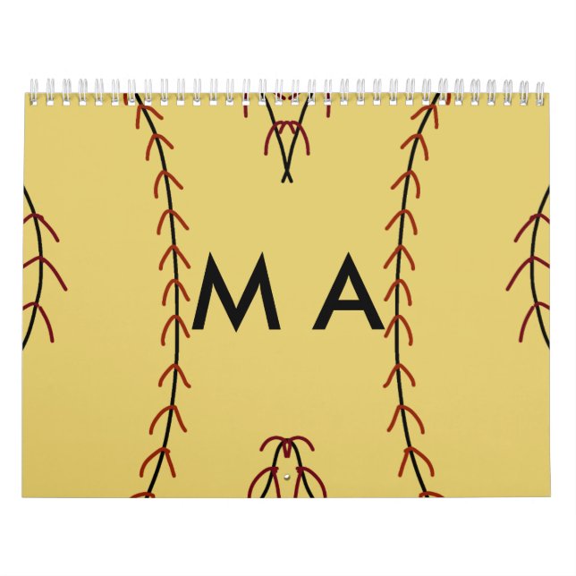 Simple monogram add your name letter man minimal t calendar (Cover)