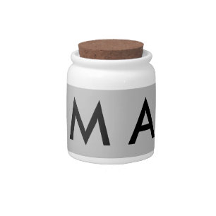 Simple monogram add your name letter man minimal t candy jar