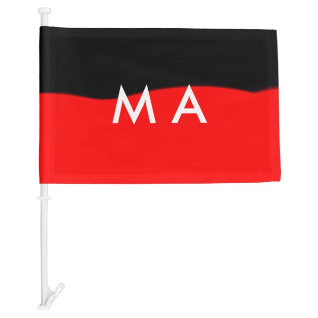 Simple monogram add your name letter man minimal t car flag (Front)