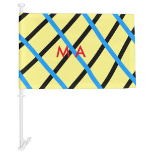 Simple monogram add your name letter man minimal t car flag