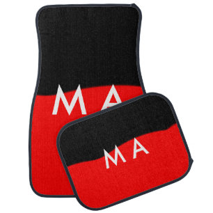 Simple monogram add your name letter man minimal t car floor mat