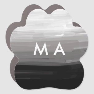 Simple monogram add your name letter man minimal t car magnet