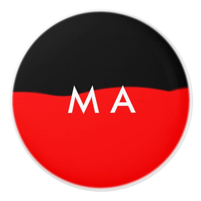 Simple monogram add your name letter man minimal t ceramic knob (Front)