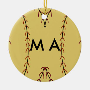 Simple monogram add your name letter man minimal t ceramic ornament