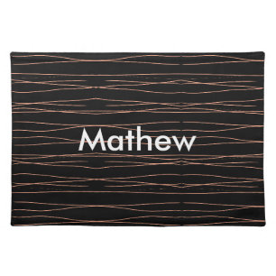 Simple monogram add your name letter man minimal t cloth placemat