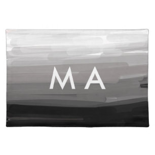Simple monogram add your name letter man minimal t cloth placemat