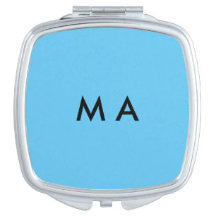 Simple monogram add your name letter man minimal t compact mirror