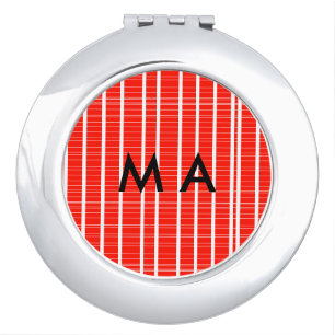 Simple monogram add your name letter man minimal t compact mirror