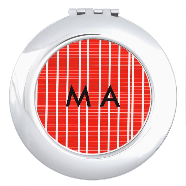 Simple monogram add your name letter man minimal t compact mirror (Front)