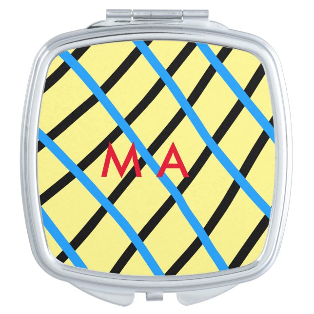 Simple monogram add your name letter man minimal t compact mirror (Front)