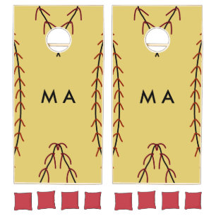 Simple monogram add your name letter man minimal t cornhole set