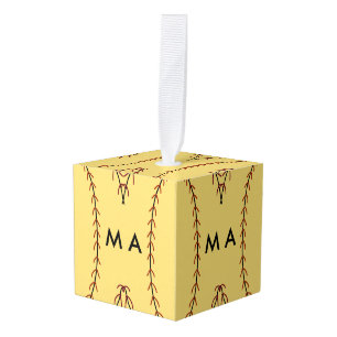 Simple monogram add your name letter man minimal t cube ornament
