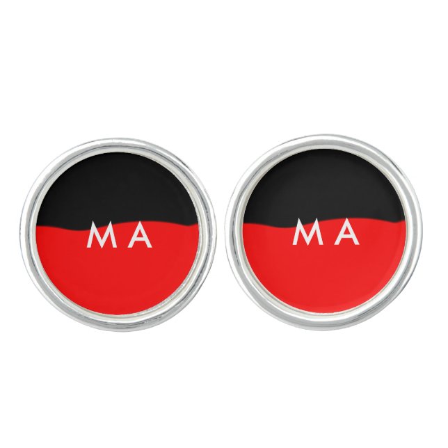 Simple monogram add your name letter man minimal t cufflinks (Front)