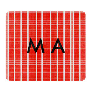 Simple monogram add your name letter man minimal t cutting board